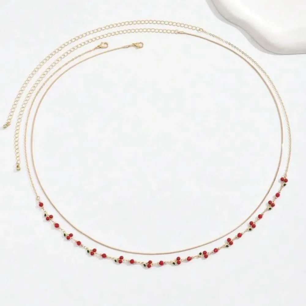 Elegant Red cherry Waist Chain A1409